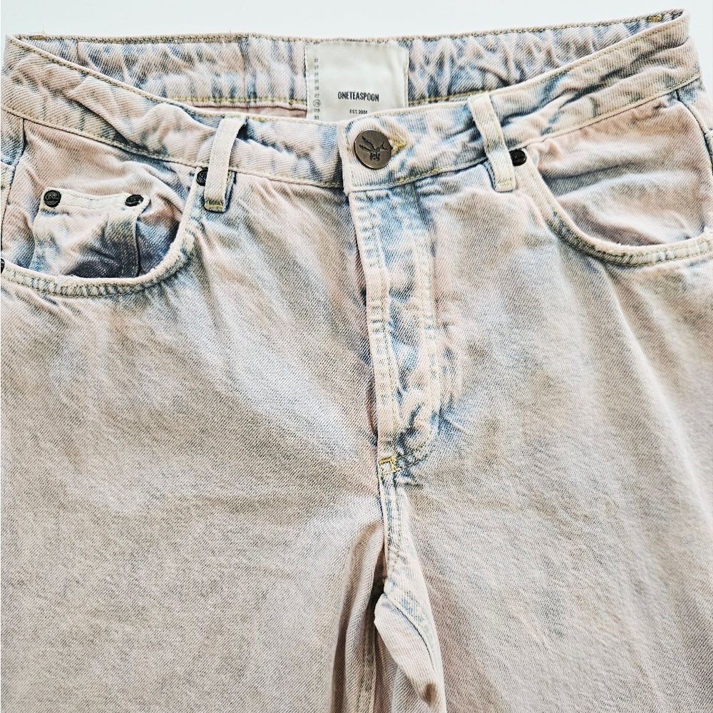 Free People x One Teaspoon Jackson Wide Leg Jeans Limited Edition Pink Haze 28 - Picture 7 of 15